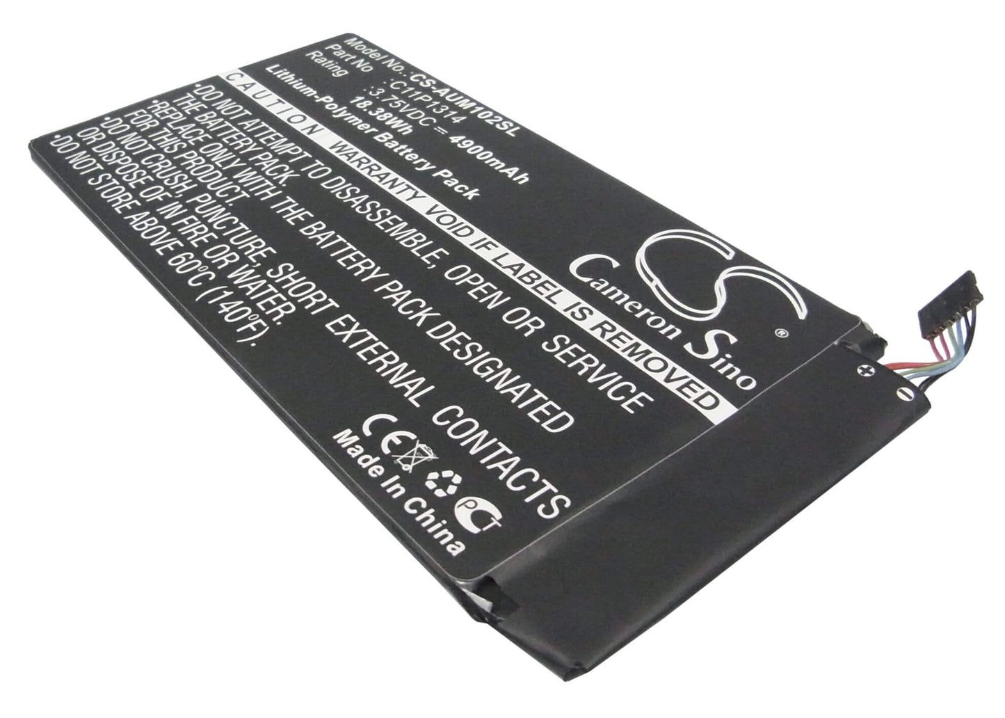 3.75V, 4900mAh, Li-Polymer Battery fits Asus, K00f, Me102, 18.375Wh