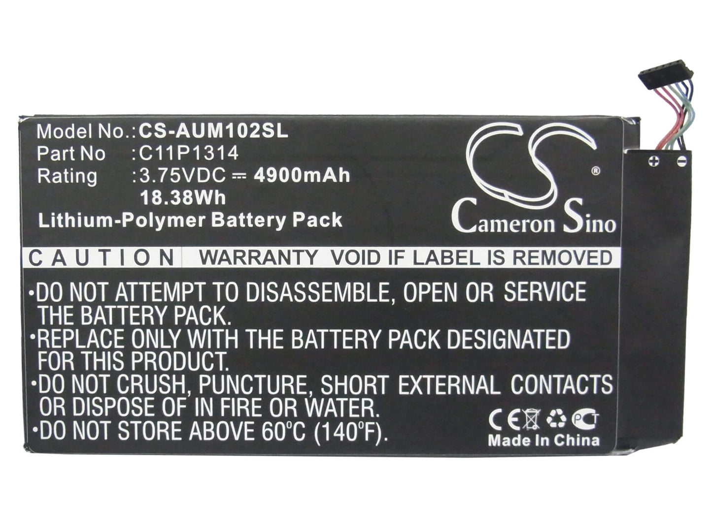 3.75V, 4900mAh, Li-Polymer Battery fits Asus, K00f, Me102, 18.375Wh