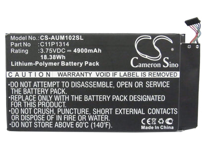 3.75V, 4900mAh, Li-Polymer Battery fits Asus, K00f, Me102, 18.375Wh