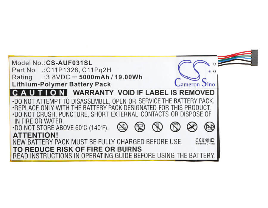 3.8V, 5000mAh, Li-Polymer Battery fits Asus, K010, Pad Transformer Pad Tf103cg, 19Wh