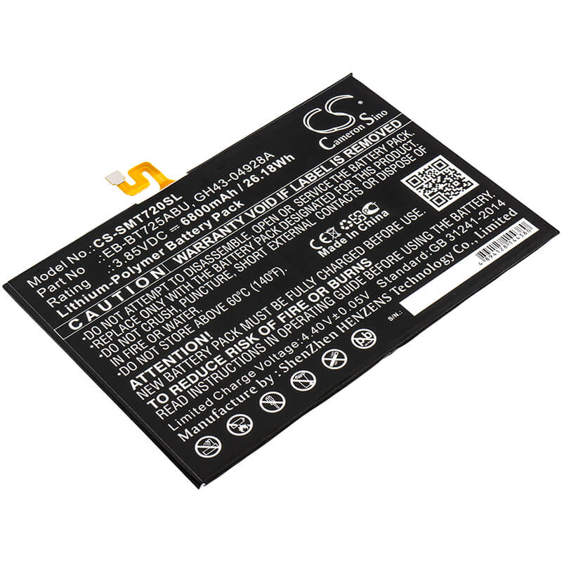 3.85V, 6800mAh, Li-Polymer Battery fits Samsung, Galaxy Tab S5e, Galaxy Tab S5e 10.5, 26.18Wh