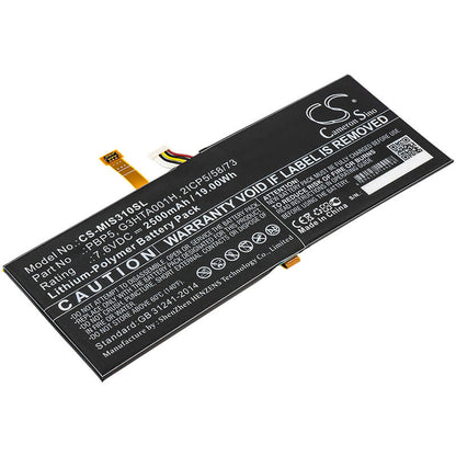 7.6V, 2500mAh, Li-Polymer Battery fits Microsoft, Surfacebook With Performance B, 19Wh