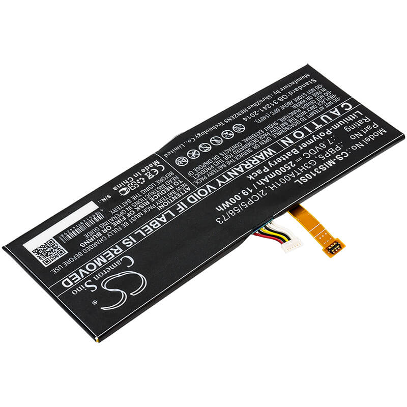 7.6V, 2500mAh, Li-Polymer Battery fits Microsoft, Surfacebook With Performance B, 19Wh