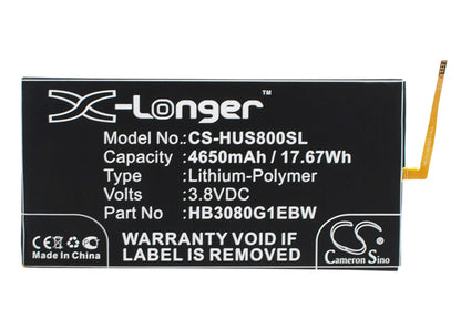 3.8V, 4650mAh, Li-Polymer Battery fits Huawei, Ee Eagle, Ee Eagle 4g Lte, 17.67Wh