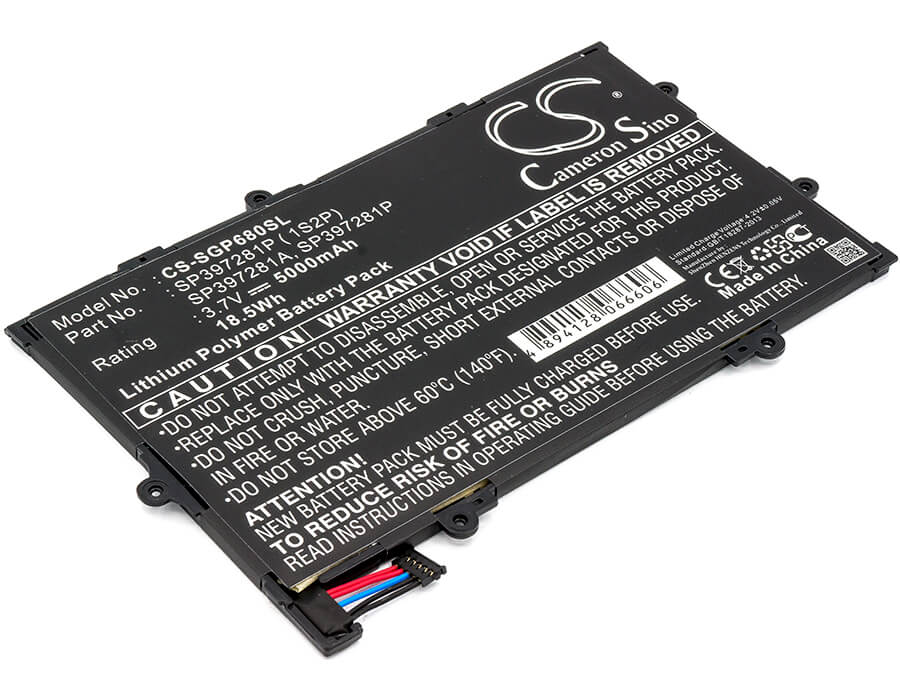 3.7V, 5000mAh, Li-Polymer Battery fits Verizon, Galaxy Tab 7.7, Sch-i815, 18.5Wh
