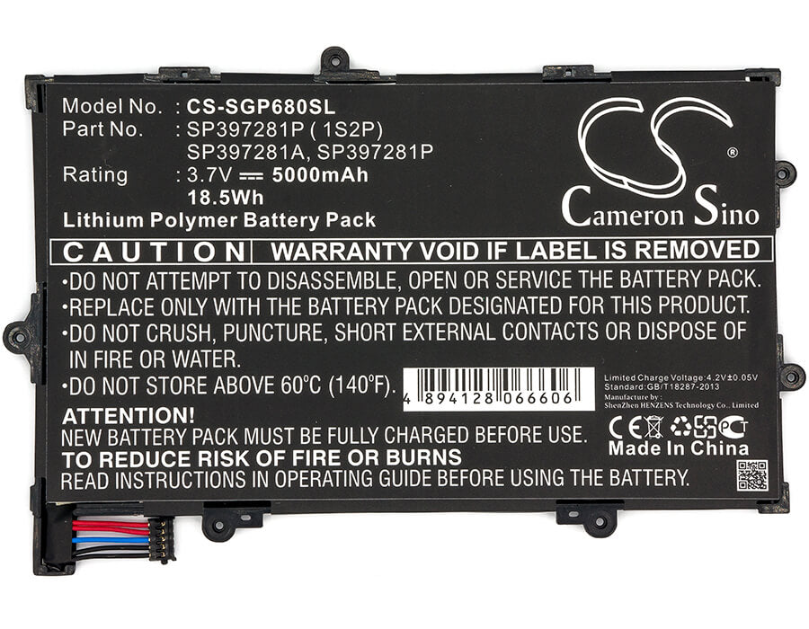 3.7V, 5000mAh, Li-Polymer Battery fits Verizon, Galaxy Tab 7.7, Sch-i815, 18.5Wh
