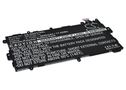 3.7V, 4600mAh, Li-Polymer Battery fits Samsung, Galaxy Note 8.0, Galaxy Note 8.0 32gb, 17.02Wh