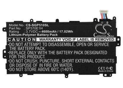 3.7V, 4600mAh, Li-Polymer Battery fits Samsung, Galaxy Note 8.0, Galaxy Note 8.0 32gb, 17.02Wh