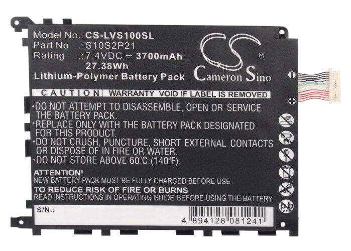 7.4V, 3700mAh, Li-Polymer Battery fits Lenovo, Lepad S1, Lepad Y1011, 27.38Wh