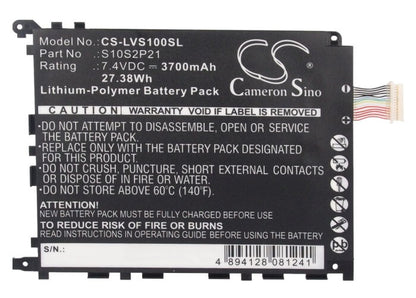 7.4V, 3700mAh, Li-Polymer Battery fits Lenovo, Lepad S1, Lepad Y1011, 27.38Wh