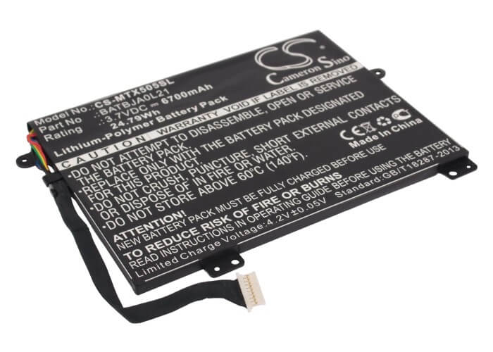 3.7V, 6700mAh, Li-Polymer Battery fits Motorola, Mz505, Xoom 10.1, 24.79Wh