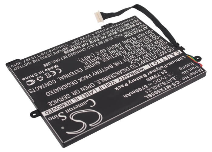 3.7V, 6700mAh, Li-Polymer Battery fits Motorola, Mz505, Xoom 10.1, 24.79Wh