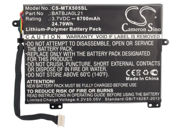 3.7V, 6700mAh, Li-Polymer Battery fits Motorola, Mz505, Xoom 10.1, 24.79Wh