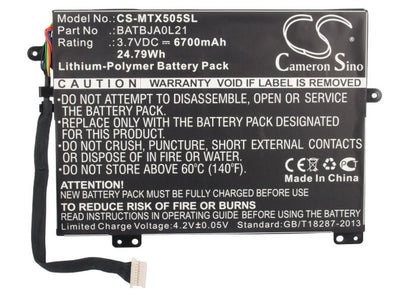 3.7V, 6700mAh, Li-Polymer Battery fits Motorola, Mz505, Xoom 10.1, 24.79Wh