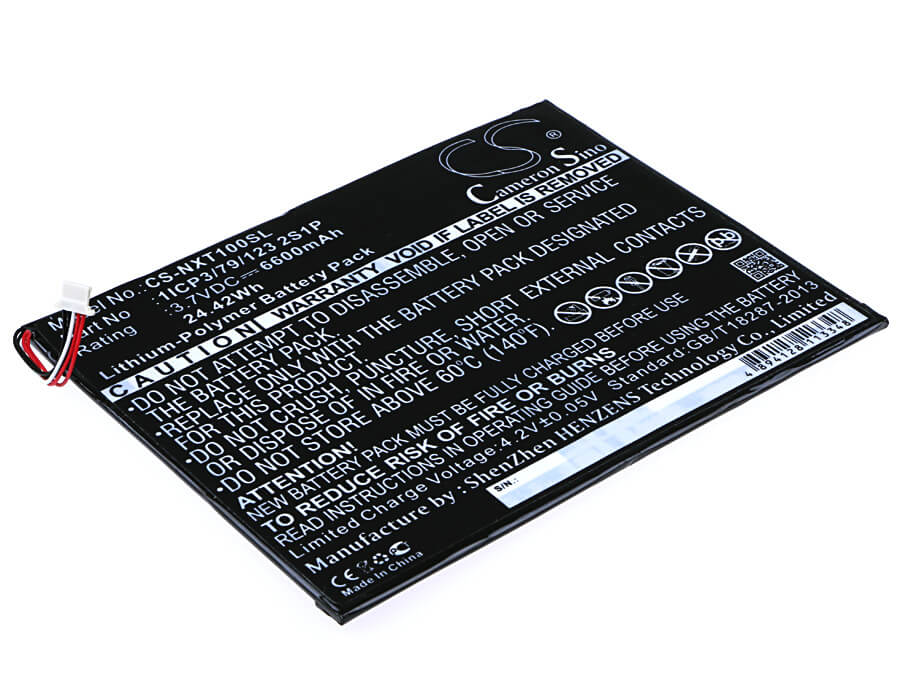 3.7V, 6600mAh, Li-Polymer Battery fits Nextbook, Nextbook 10", Nxw10qc32g, 24.42Wh