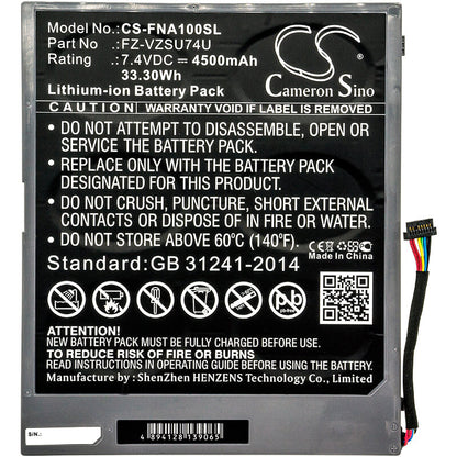 7.4V, 4500mAh, Li-ion Battery fits Panasonic, Toughpad Fz-a1, Toughpad Fz-a1 4g, 33.3Wh