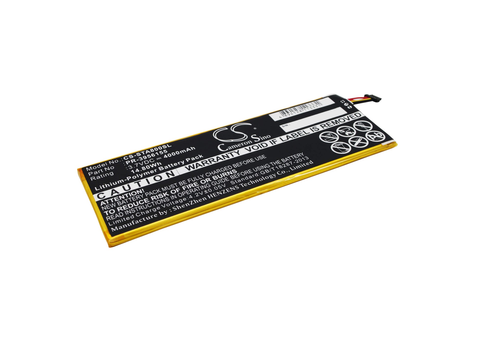 3.7V, 4000mAh, Li-Polymer Battery fits Insignia, Flex 8", Ns-15at08, 14.8Wh
