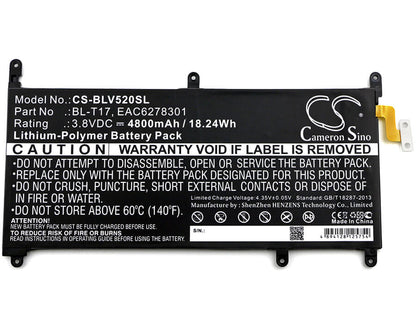 3.8V, 4800mAh, Li-Polymer Battery fits Lg, G Pad Iii 8.0, G Pad X 8.3, 18.24Wh