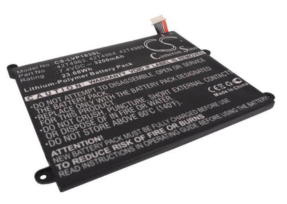 7.4V, 3200mAh, Li-Polymer Battery fits Lenovo, Thinkpad 1838, Thinkpad 1838 10.1, 23.68Wh