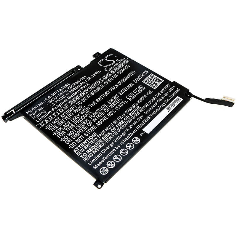 3.7V, 7600mAh, Li-Polymer Battery fits Hp, M5h12ua, Pro Slate 10 Ee G1, 28.12Wh
