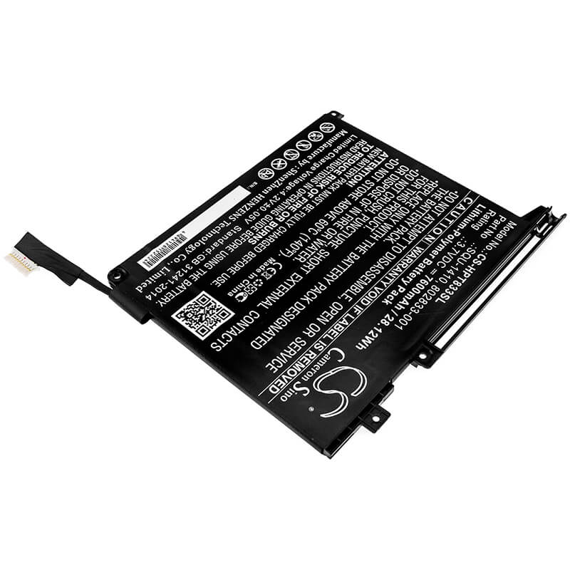 3.7V, 7600mAh, Li-Polymer Battery fits Hp, M5h12ua, Pro Slate 10 Ee G1, 28.12Wh