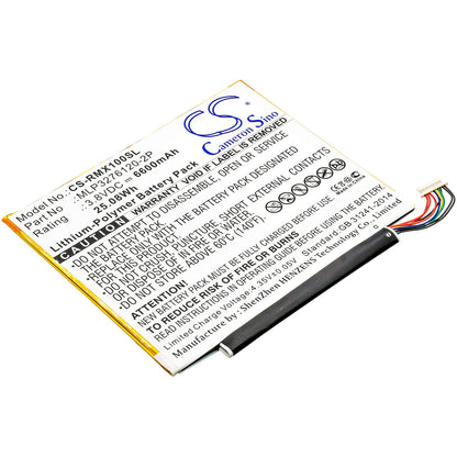 3.8V, 6600mAh, Li-Polymer Battery fits Verizon, Ellipsis 10, Ellipsis 10 16gb, 25.08Wh