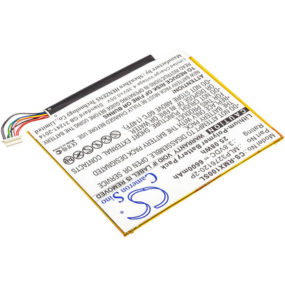 3.8V, 6600mAh, Li-Polymer Battery fits Verizon, Ellipsis 10, Ellipsis 10 16gb, 25.08Wh
