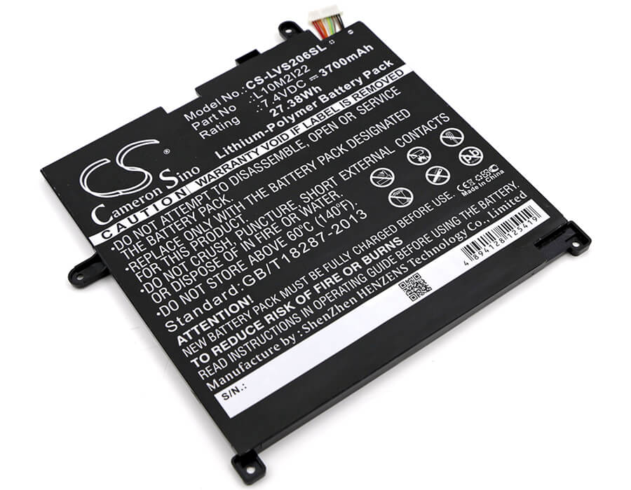 7.4V, 3700mAh, Li-Polymer Battery fits Lenovo, Ideapad P1, Ideapad S200, 27.38Wh