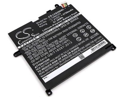 7.4V, 3700mAh, Li-Polymer Battery fits Lenovo, Ideapad P1, Ideapad S200, 27.38Wh