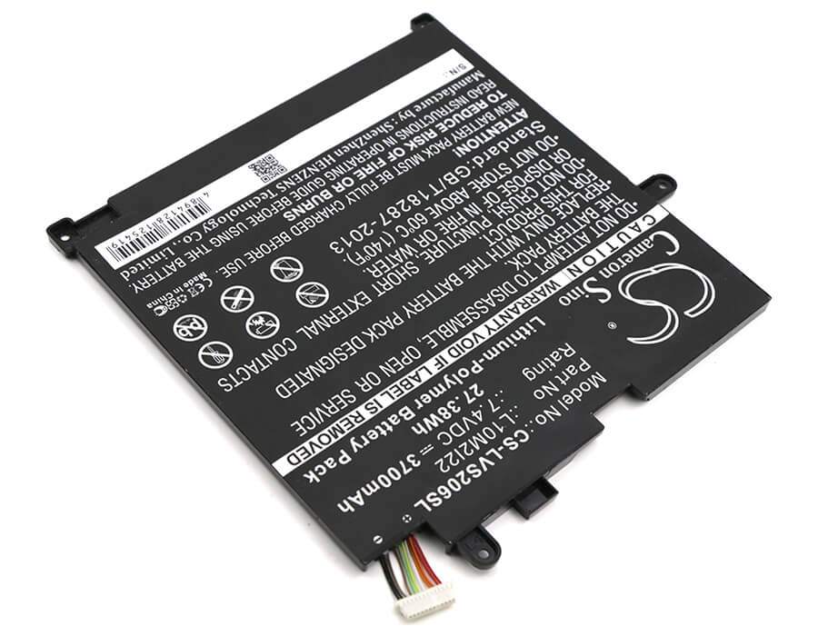 7.4V, 3700mAh, Li-Polymer Battery fits Lenovo, Ideapad P1, Ideapad S200, 27.38Wh