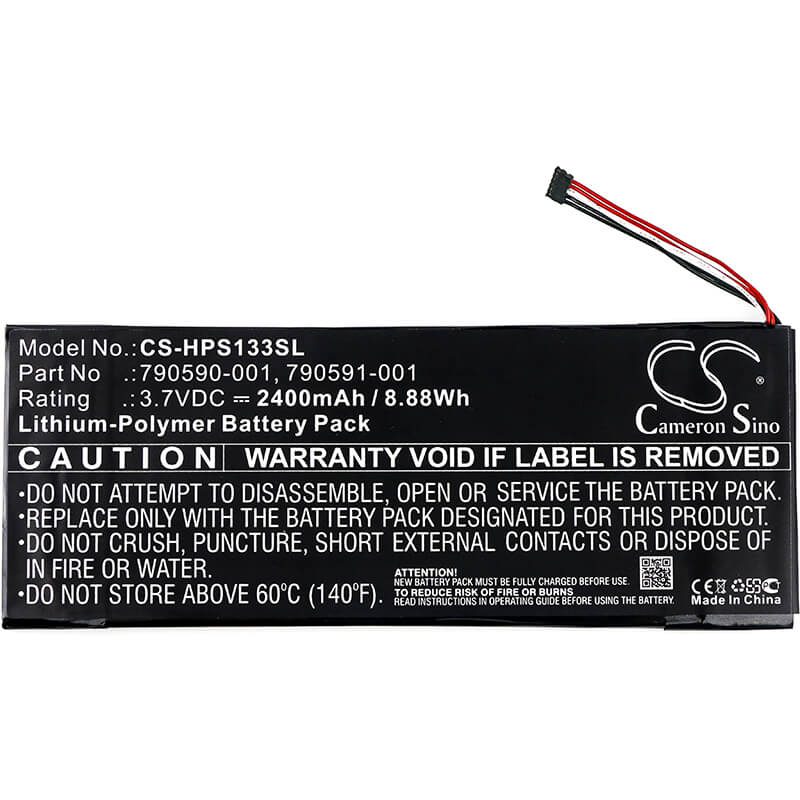 3.7V, 2400mAh, Li-Polymer Battery fits Hp, 7 Plus G2, 7 Plus G2 1331, 8.88Wh