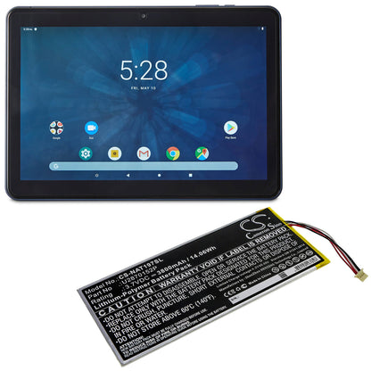 3.7V, 3800mAh, Li-Polymer Battery fits Onn, Ona19tb003, Ona19tb007, 14.06Wh