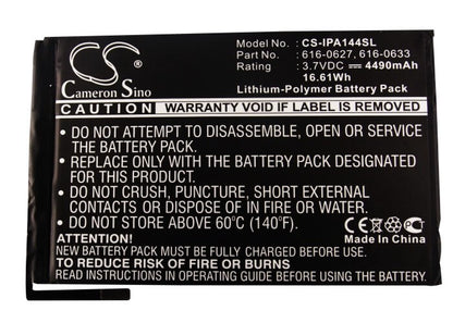 3.7V, 4490mAh, Li-Polymer Battery fits Apple, A1432, A1445, 16.613Wh
