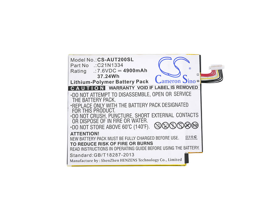 7.6V, 4900mAh, Li-Polymer Battery fits Asus, T200ta-1a, T200ta-1k, 37.24Wh