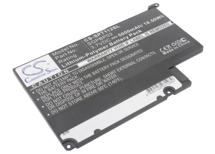 3.7V, 5000mAh, Li-Polymer Battery fits Sony, Sgpt111cn, Sgpt112cn, 18.5Wh