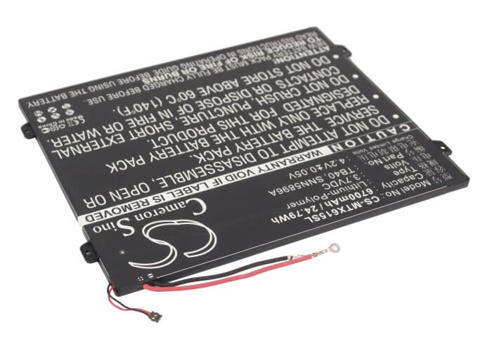 3.7V, 6700mAh, Li-Polymer Battery fits Motorola, Mz615, Mz616, 24.79Wh