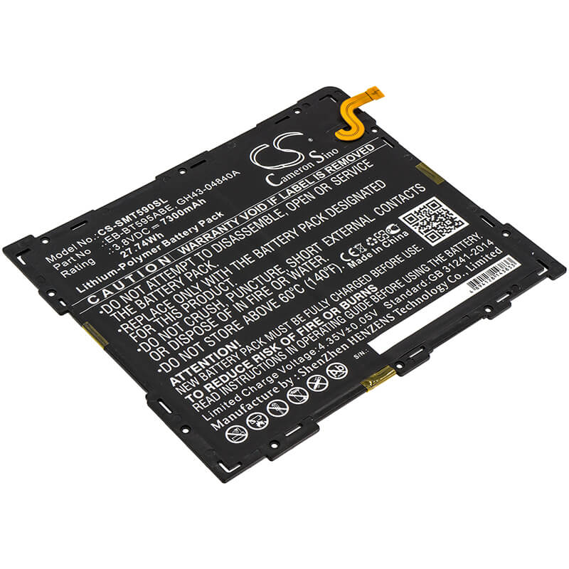 3.8V, 7300mAh, Li-Polymer Battery fits Samsung, Galaxy Tab A 10.5 2018, Galaxy Tab A 10.5 2018 Td-lte, 27.74Wh