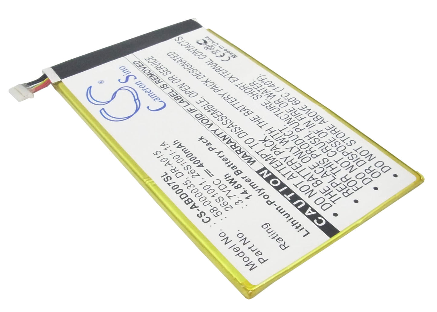 3.7V, 4000mAh, Li-Polymer Battery fits Amazon, Kc2, Kc2-d, 14.8Wh