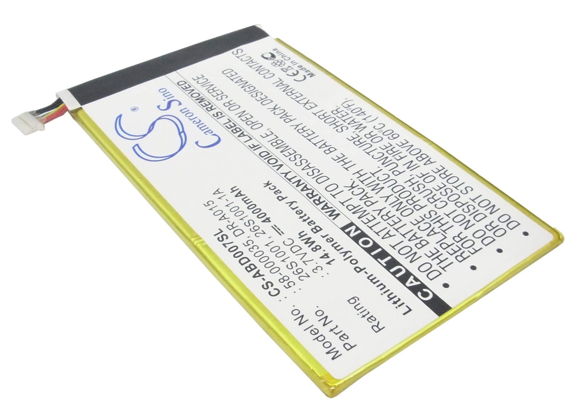 3.7V, 4000mAh, Li-Polymer Battery fits Amazon, Kc2, Kc2-d, 14.8Wh