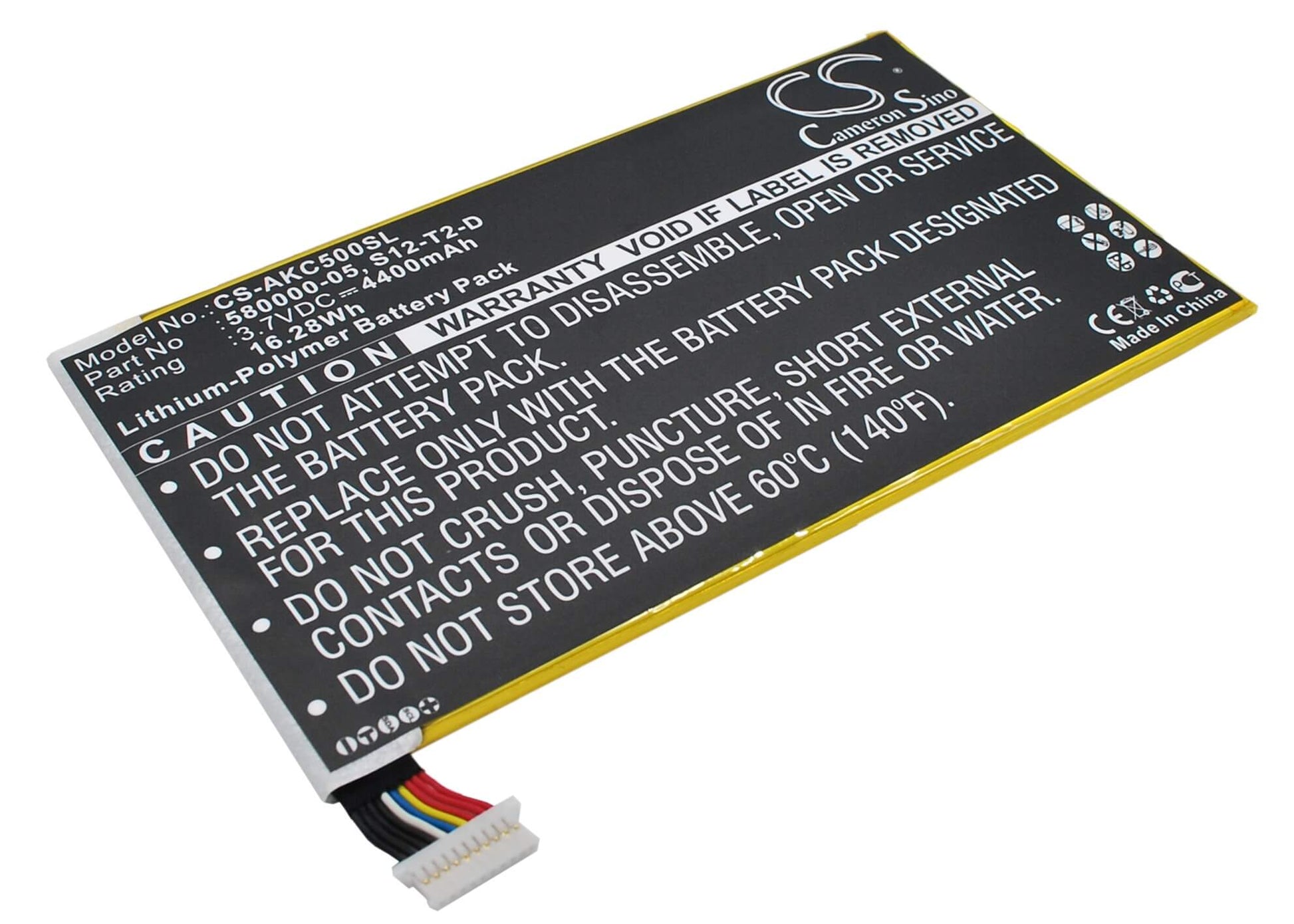 3.7V, 4400mAh, Li-Polymer Battery fits Amazon, Kc5, Kindle Fire Hd 2013, 16.28Wh