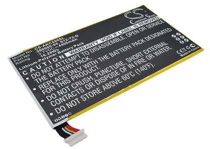 3.7V, 4400mAh, Li-Polymer Battery fits Amazon, Kc5, Kindle Fire Hd 2013, 16.28Wh