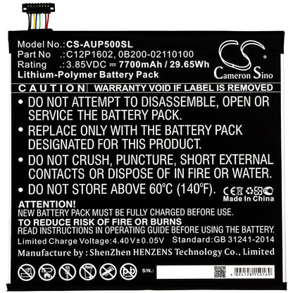 3.85V, 7700mAh, Li-Polymer Battery fits Asus, Lcd Monitor M, Lcd Monitor X, 29.645Wh