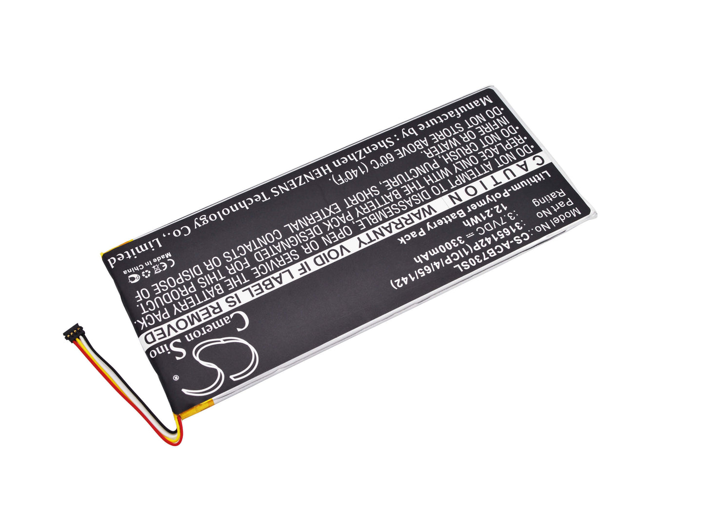 3.7V, 3300mAh, Li-Polymer Battery fits Acer, A1402, Iconia One 7 B1-730, 12.21Wh