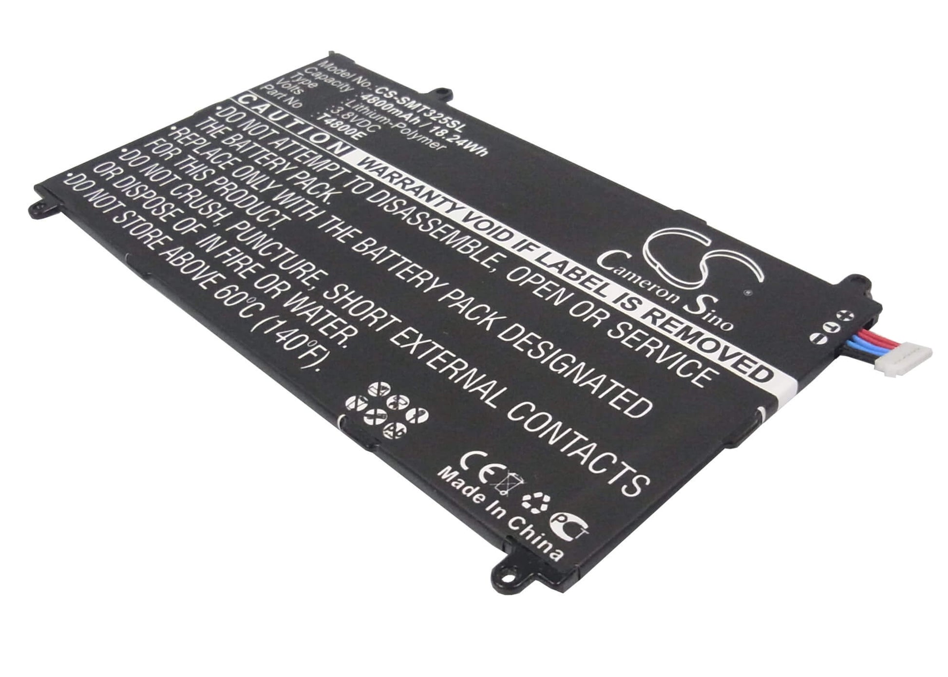 3.8V, 4800mAh, Li-Polymer Battery fits Samsung, Galaxy Tabpro 8.4, Galaxy Tabpro 8.4 Lte-a, 18.24Wh