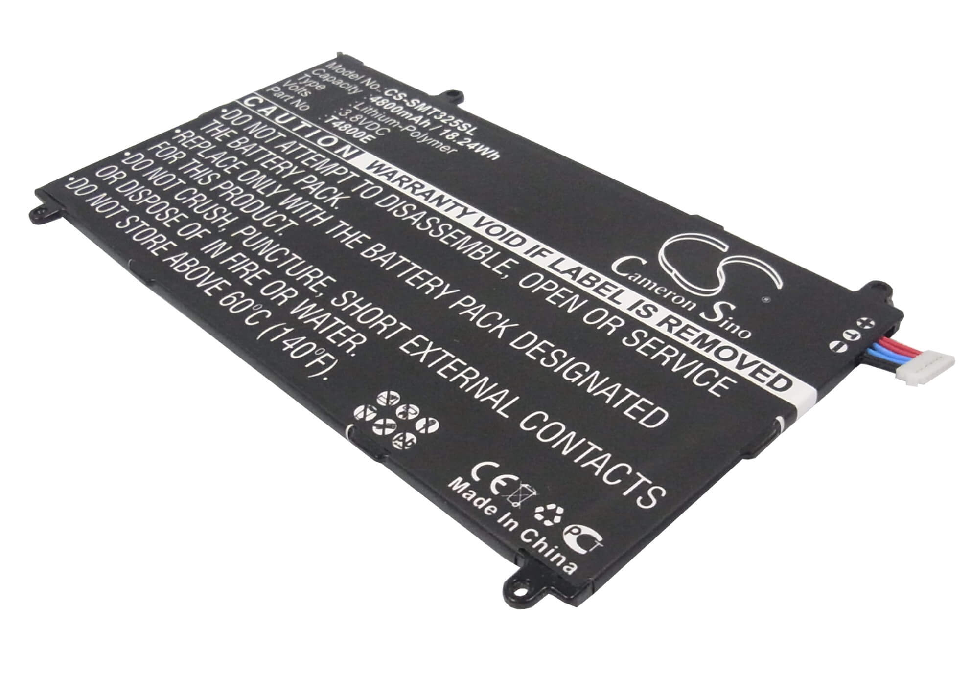 3.8V, 4800mAh, Li-Polymer Battery fits Samsung, Galaxy Tabpro 8.4, Galaxy Tabpro 8.4 Lte-a, 18.24Wh