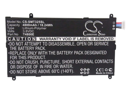 3.8V, 4800mAh, Li-Polymer Battery fits Samsung, Galaxy Tabpro 8.4, Galaxy Tabpro 8.4 Lte-a, 18.24Wh