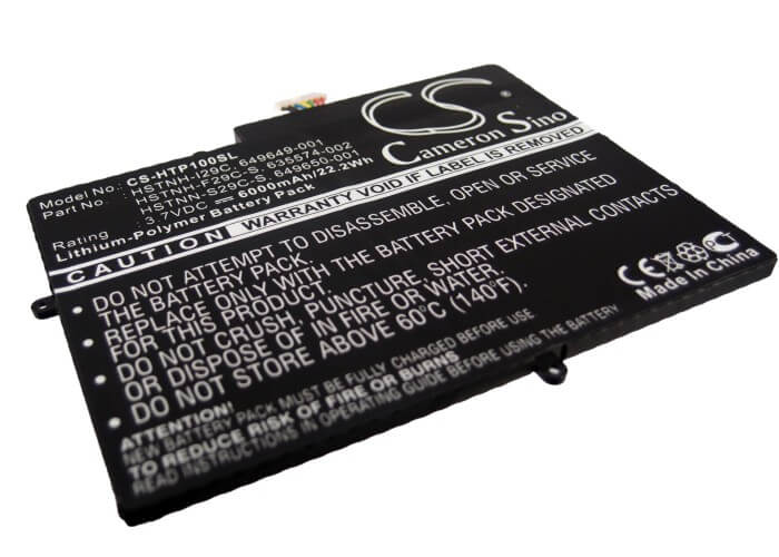 3.7V, 6000mAH, Li-Polymer Battery fits Hp, Touchpad 10, 22.2Wh