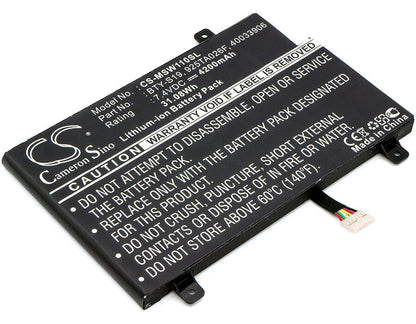 7.4V, 4200mAh, Li-Polymer Battery fits Msi, Windpad 110, Windpad 110w, 31.08Wh