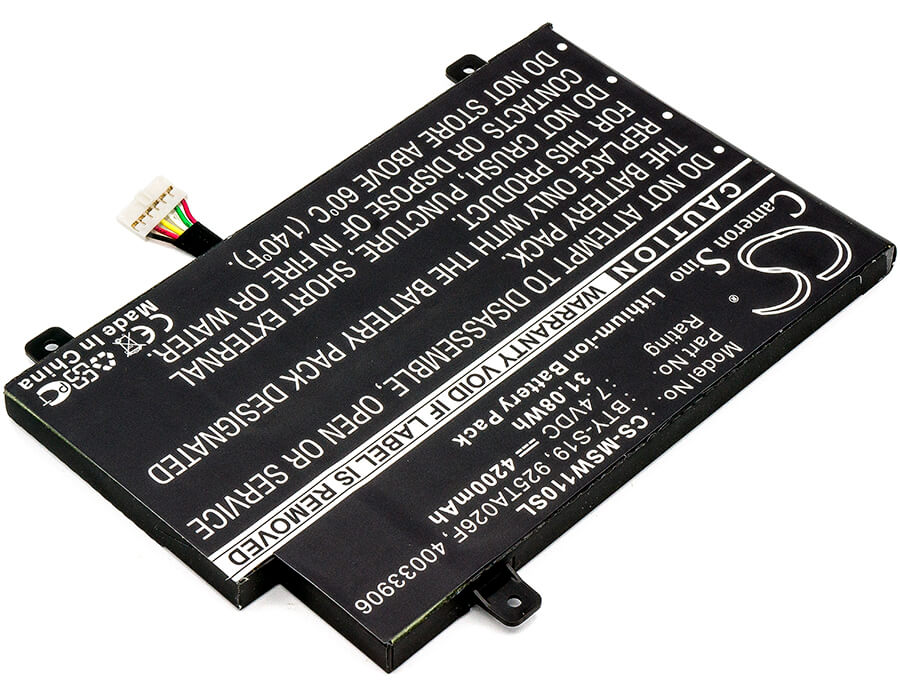 7.4V, 4200mAh, Li-Polymer Battery fits Msi, Windpad 110, Windpad 110w, 31.08Wh