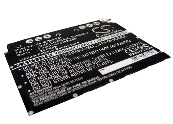 7.4V, 3250mAh, Li-Polymer Battery fits Motorola, Mz604, Xoom, 24.05Wh
